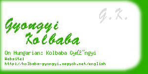 gyongyi kolbaba business card